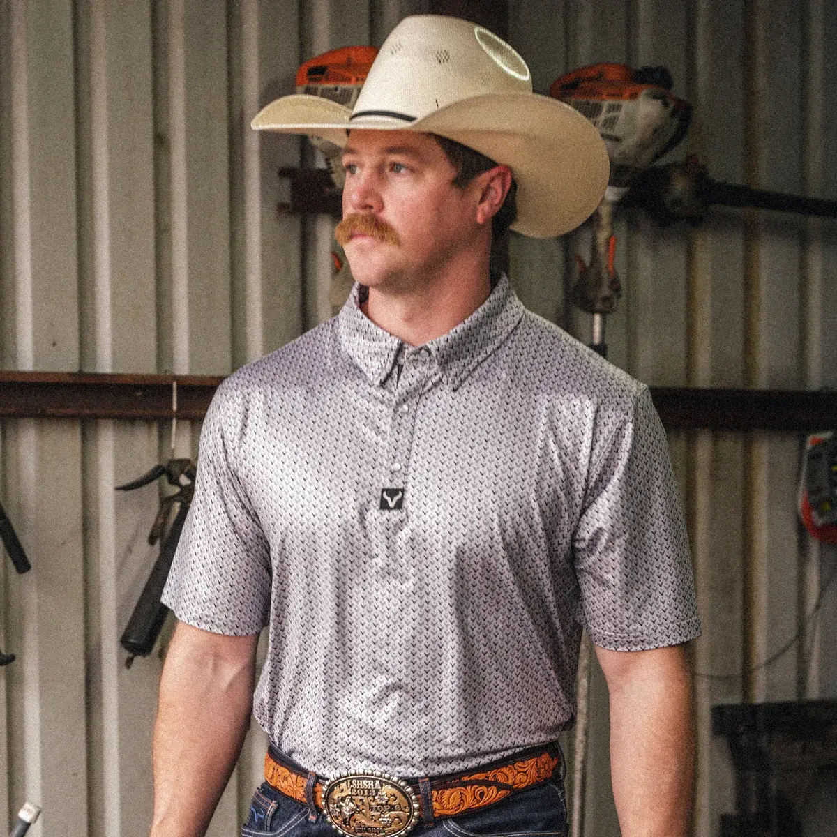 Vexil Brand – Western Polo - Icon | Silver Performance Polo Menswear Top