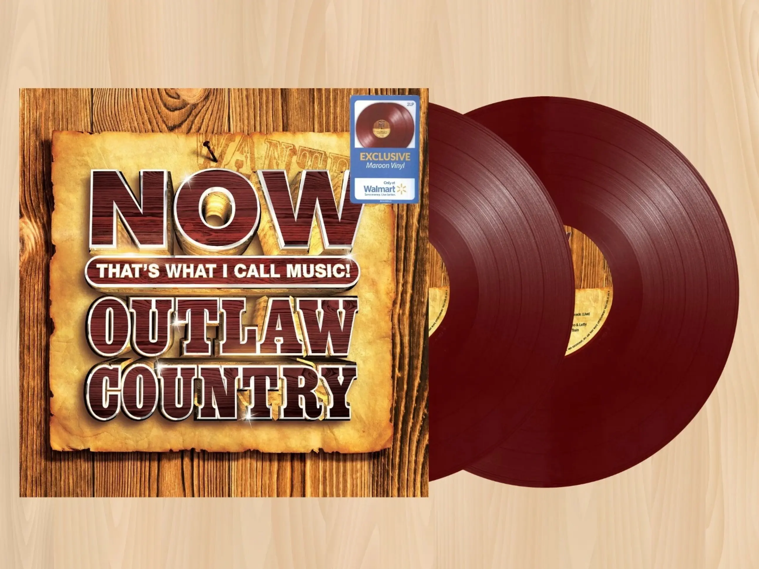 NOW That's What I Call Outlaw Country Vinyl Records (Maroon Vinyl, 2LP, 2021)