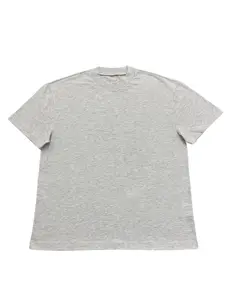 Men's Light Gray Cotton Crew Neck T-Shirt, Comfortable Fit Short-Sleeve Casual Basic Tee, Soft Breathable Everyday Wear Top
