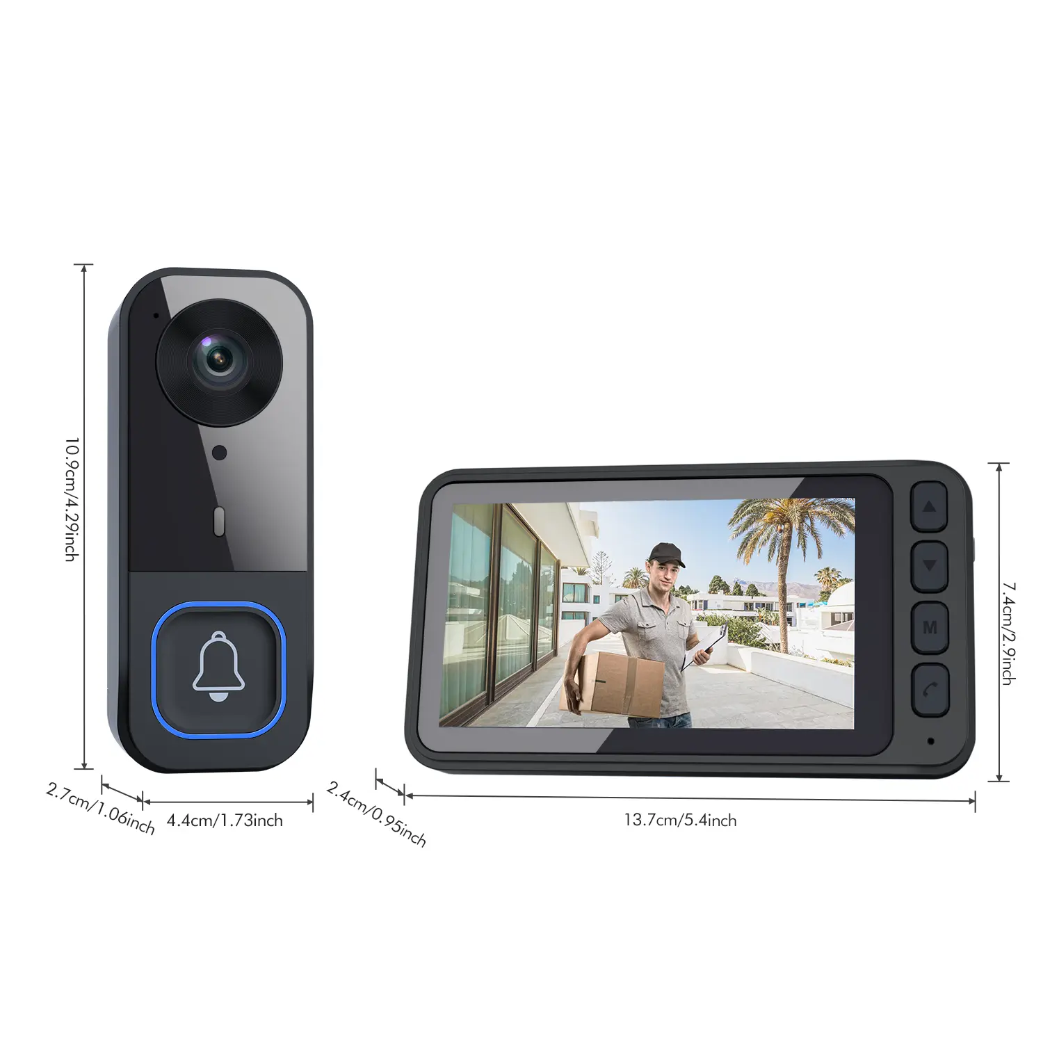 2026 Upgraded Video Doorbell with Screen — No Wi‑Fi, Wireless Doorbell Camera, No App Required, No Monthly Fees, Two‑Way Audio, Night Vision