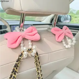 Cute Bowknot Car Seat Back Hooks, Stylish Hangers, Interior Accessories for Women & Girls