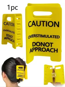 1pc warning sign decorative hair clip, creative hair clip, updo hair clip, fun and colorful hair accessory suitable for everyday wear, holiday gift.