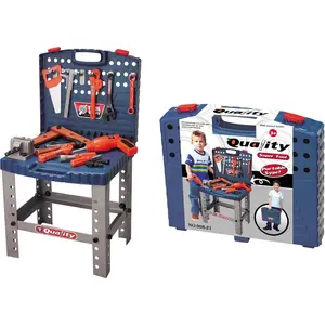 Kids Tool Workbench Set with Electric Drill and 11 Pretend Play Construction Tool Accessories, Pretend Play Tool Set for Toddlers, Boys and Girls Ages 3-8, Realistic Tool Toys