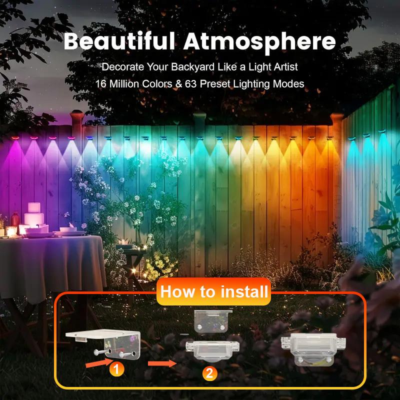 105ft/164ft 16 Million Colors IP67 Waterproof Smart Color Lights 63 Modes TUYA App Voice Control Music Sync Timer for Eaves Walls Pools Lawns Paths Fence