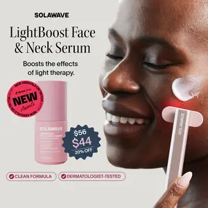 Solawave 4-in-1 Radiant Renewal Skincare Wand with Red Light Therapy Galvanic Current Therapeutic Warmth & Facial Massage Portable Rechargeable Travel Case Included