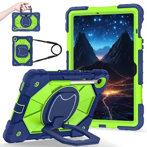 For Samsung Galaxy Tab S10FE/S9/S11/S9FE/S10 Lite 10.9Inch Case Rugged Galaxy Tab S11-2025 11 Inch Pad Case Samsung A9 Plus Tablet Cover with 360 Rotating Stand Hand Strap Shoulder Strap Screen Protector