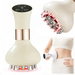 Lymphatic Massager, Wireless Body Sculpting Massage Tool, Red Light Heating Gua Sha with 9-Level Heating & Vibration, Suitable for Abdomen, Neck, Legs, Buttocks, and Arms