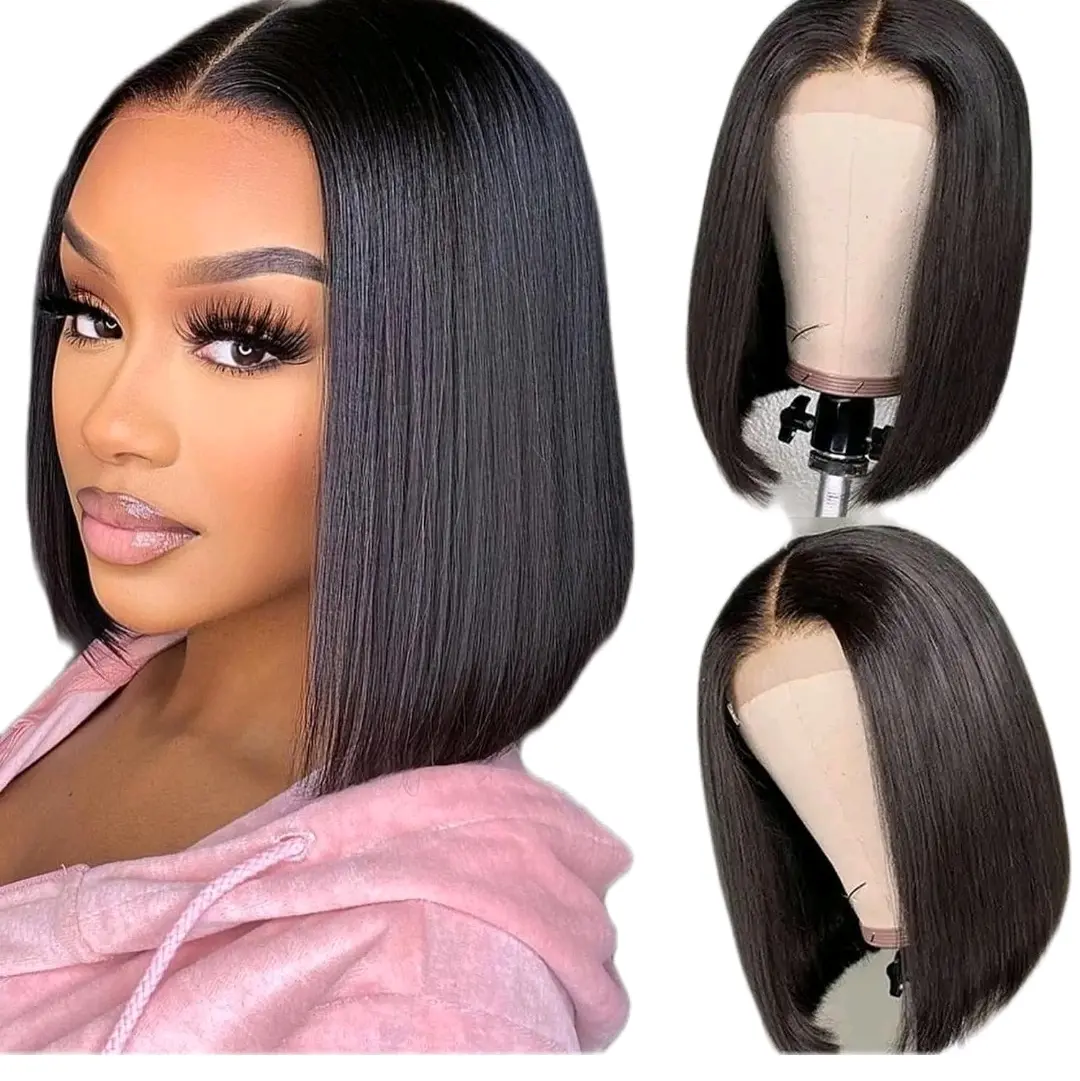 Short Bob Hair Wig Made of 100% Human Hair 12 inches