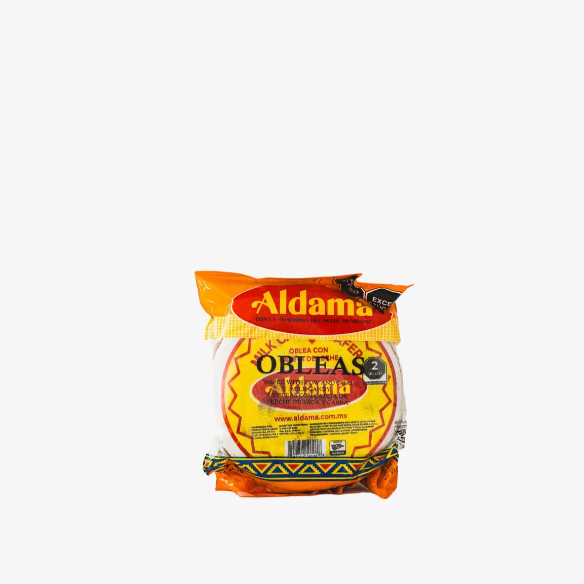 Aldama Oblea con Cajeta Grande - Light Crispy Wafers with Creamy Cajeta Filling Traditional Mexican Milk Caramel Snack