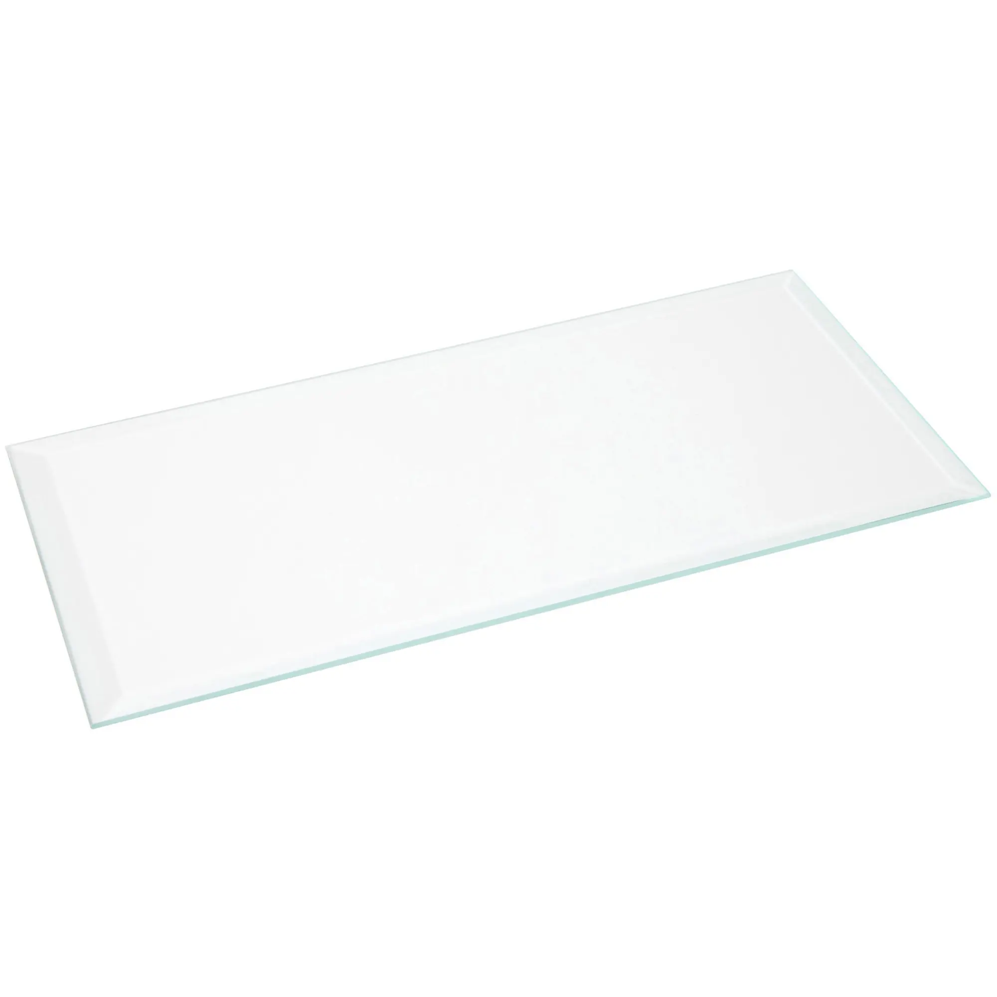 Plymor 4" x 8" Rectangle, 3mm Thick Beveled Clear Glass