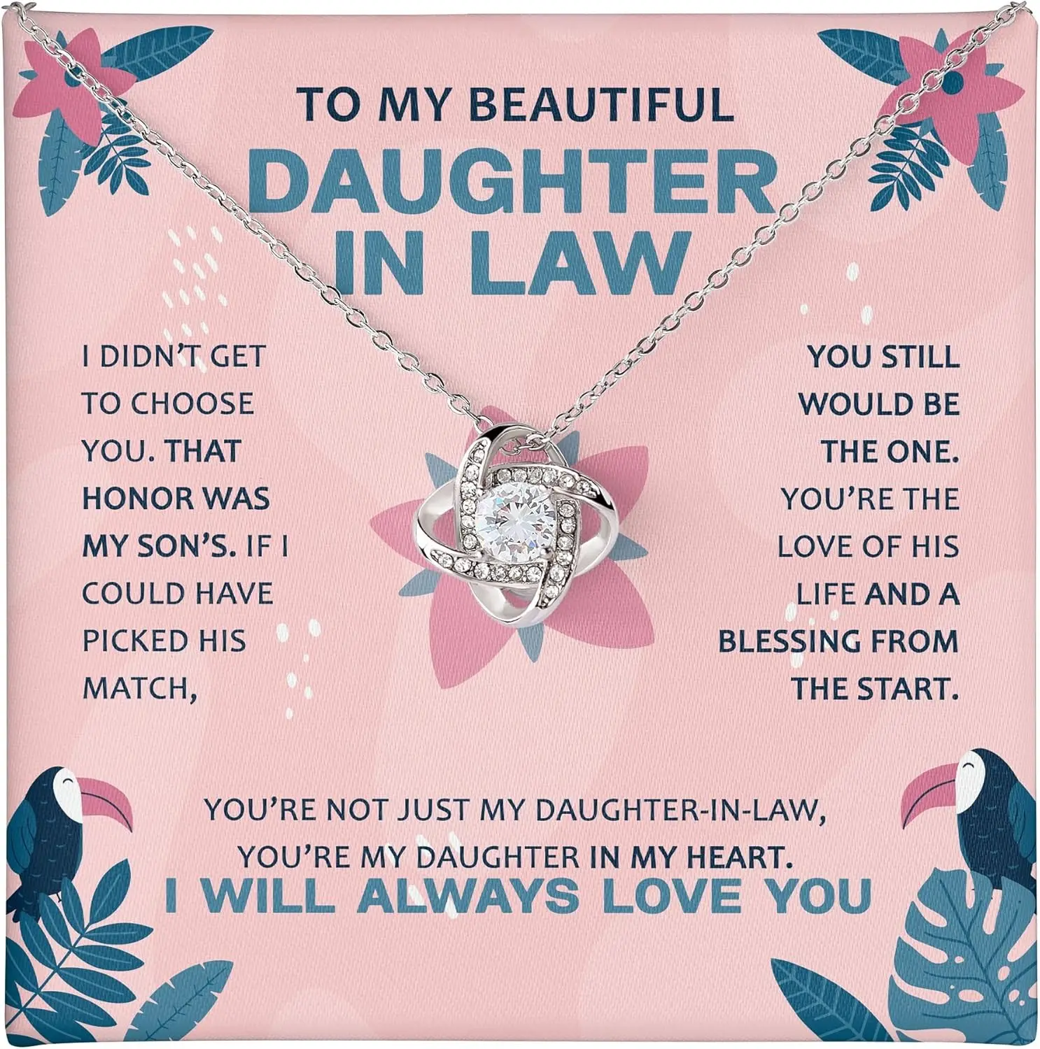 To My Beautiful Daughter in Law Necklace, Present For Daughter Jewelry, Gifts for Daughter-in-Law in Birthday, Christmas, Daily Gift