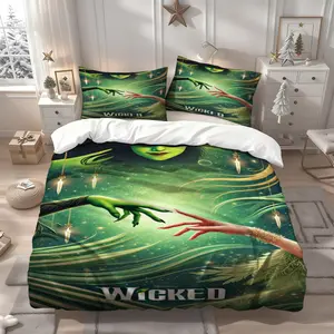 3pcs patterned bedding set, Decorative bedding set, duvet cover and pillowcases, multi-color printing, suitable for all seasons, ideal for home and guest rooms, 1 Duvet Cover + 2 Pillowcases (No Insert)