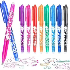 Erasable Pens Rub Out Pens, 0.5mm Erasable Gel Pens with Rubbers on the End, Heat Friction Pens with Eraser, Handwriting Writing Pens for  Adult School Office Supplies (8 Assorted Colors)
