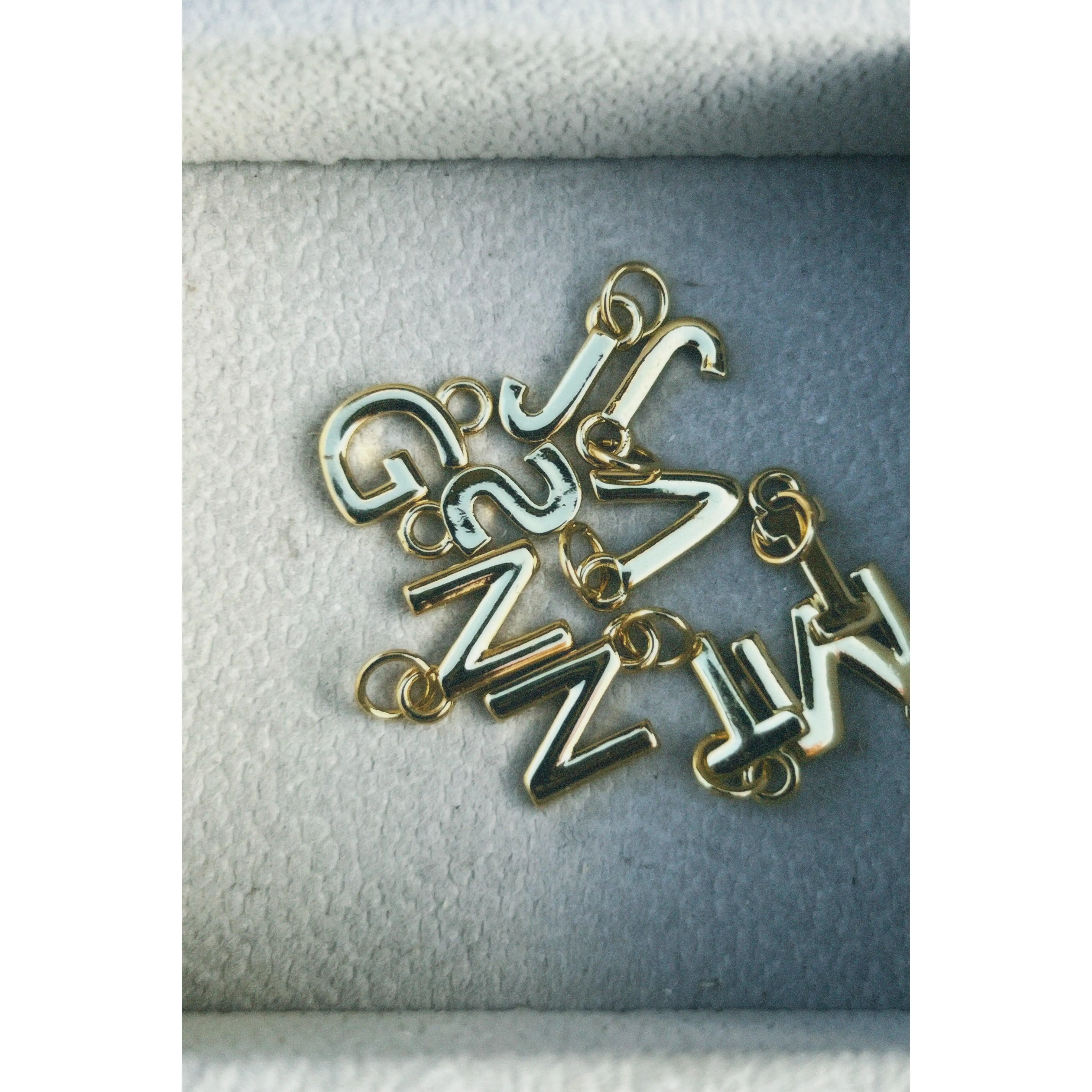 Gold Initial Letter Charm