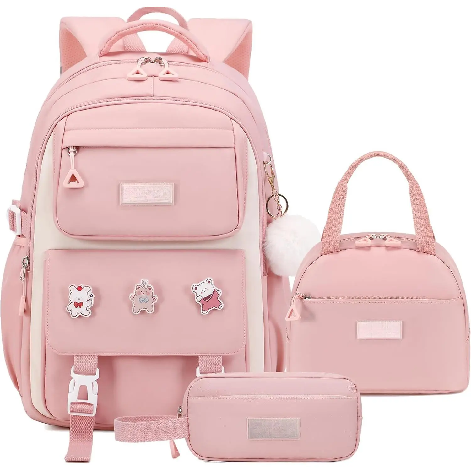 Backpack for Women Girls Set with Pencil Case 15.6 Inch Laptop School Bag  Elementary College Backpacks