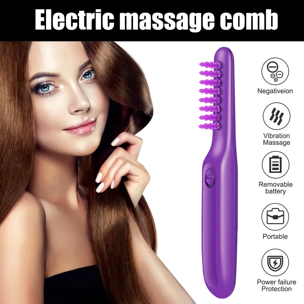 Electric Detangling Hairbrush Scalp Massage, Anti-Tangle Hair Grooming Brush for All Hair Type, Electric Hairbrush with Scalp Massage Function