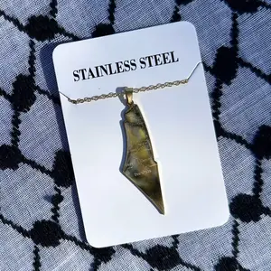 palestine city map necklace