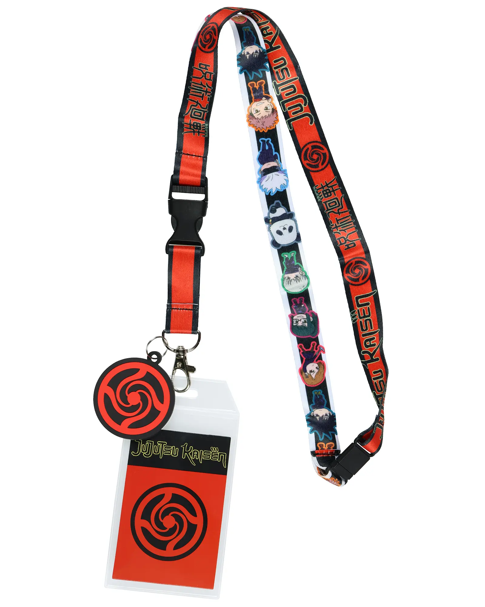 Jujutsu Kaisen Manga Lanyard Chibi Gojo Itadori Breakaway ID Badge Holder with Rubber Charm Anime Merch