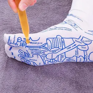 Reflexology Socks with Massage Stick, 1 Pair Unisex Foot Massage Socks, Soft Breathable Comfy Socks, Five Toe Separation Socks, Party Gift for Men & Women