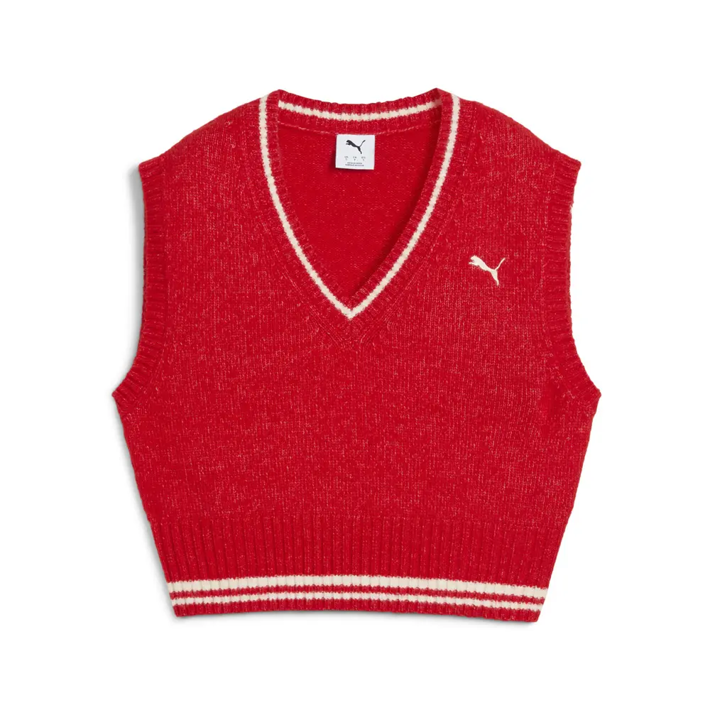 PUMA Womens Premium Essentials V-Neck Vest Athletic Outerwear Casual - Red