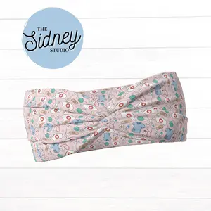 The Sidney Studio Pink Nurse Doodles Wide Twist Headband for Women Soft Double Brushed Polyester Stylish Practical Hair Accessories