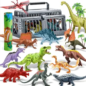 Dinosaur Toys with Activity Play Mat & Storage Cage, 19 PCS Realistic Dinosaur Figures & Trees for Toddlers Kids Ages 3-5, Ideal for Boys and Girls Gift