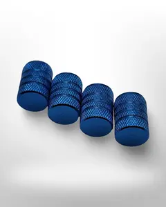 Tire Valve Barrel stem cap W plastic protection - Light Blue - Aluminum Alloy