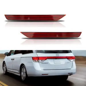 2pcs Red Lens Rear Bumper Reflector Marker Left & Right Pair For 2011 2012 2013 2014 2015 2016 2017 Honda Odyssey,Replace OEM 33505TK8A01, 33555TK8A01