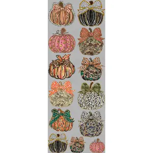 FALL PUMPKINS (GOLD OUTLINED) PREMADE GANGSHEET  - 22X60  DTF TRANSFERS - DIRECT TO FILM