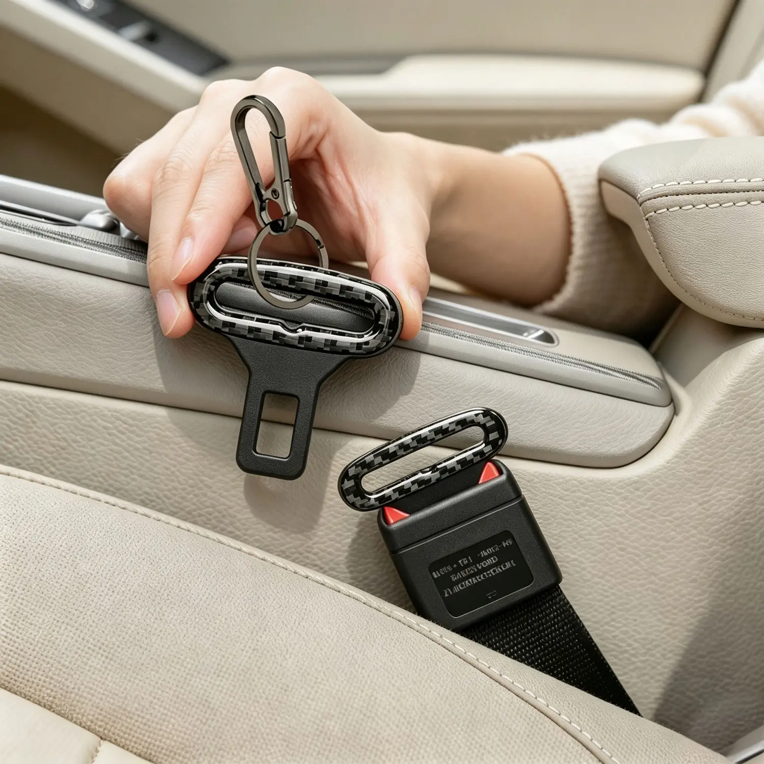 Dual-Purpose Keychain & Seat Buckle Eliminate Error Signals Anti-Lost Car Interior Decor Decorative Car Accessories