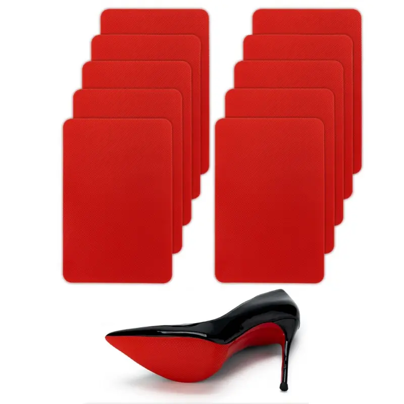 5 pairs Rubber Anti‑Slip Sole Protector Stickers for High Heels, Self‑Cut Self‑Adhesive Shoe Bottom Guard Pads, Wearproof Non‑Slip Shoe Sole Cover Sheets, Scratch‑Resistant Footwear Accessories for Protecting Shoe Soles & Reducing Walking Noise