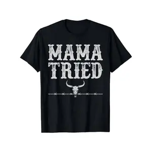 Ootd T Shirt Mama Tried Funny Sayings Vintage Country Western Concert T-Shirt