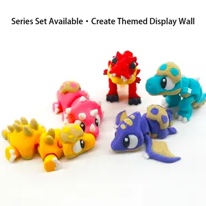 5-Piece Set 3D Printed Dinosaur Figurines, Moveable Plastic Collectibles, Multi-Color Dinosaurs, Room Decor, Birthday Party Gifts, Dinosaur Design, Decoration