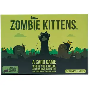 Exploding Kittens Game, Zombie Cats Themed Card Game, Fun Family Night Adventure Cards, Perfect Gift for Kids & Adults, Hilarious Party Game