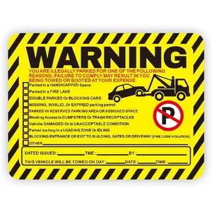 50 count Parking Violation Stickers Hard to Remove Parking Violation Notice Tow Stickers, Permanent  Adhesive Fluorescent  Stickers for   Window Illegal Parking Enforcement 5"x7.5"