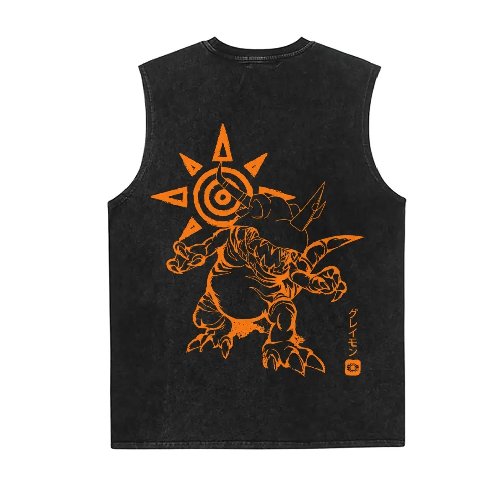 Digimon Anime Vintage Tank 90s Graphic Sleeveless Tank Tops Men Vest Streetwear Outfits Men Vacation Outfits Sleeveless Shirt