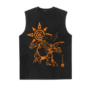 Digimon Anime Vintage Tank 90s Graphic Sleeveless Tank Tops Men Vest Streetwear Outfits Men Vacation Outfits Sleeveless Shirt