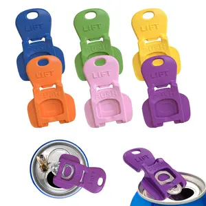 6PCS Colorful Can Tab Openers & Leak-Proof Drink Covers | One-Hand Soda Can Opener Reusable Protector Caps for Cola, Beer, Soda & Aluminum Cans