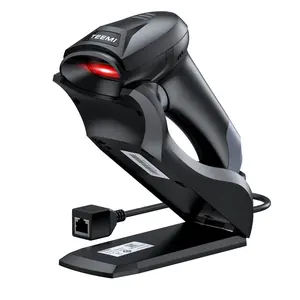 TEEMI QR Bluetooth Barcode Scanner with Wall Mountable USB Charging Cradle Data Receiver, 1D 2D Wireless Reader CMOS Screen Scanning PDF417 Data Matrix, Powerful Driver License Data Parsing, TMSL-56CR