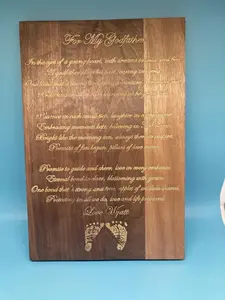 Personalized Poem Engraving, Wood Engraving Gift, 5th Anniversary, Mother's Day, Father's Day, Graduation, Walnut Wood Engraving Decor Signs