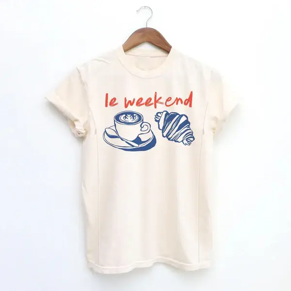 GIFTIFYMAMA Women's Maternity Nursing Tshirt, Casual Short Sleeve "Weekend" Graphic Print Top, Soft Stretchy Cotton with Invisible Zippers for Breastfeeding, Fabric, Clothes, Fit, All Seasons, Breathable Cotton For Year-Round Wear, No