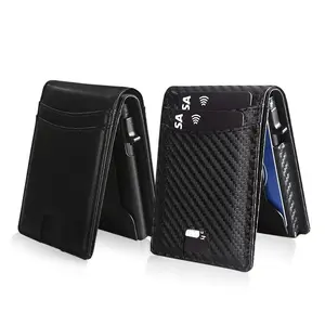 Men's RFID Blocking Pop-Up Wallet, Slim Aluminum Card Holder with ID Window, Holds 8-10 Cards