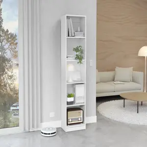 Dreamzon Furniture Vinton XS Compact Bookcase - Minimal Interior Design, Multiple Shelves for Storage & Organization, White