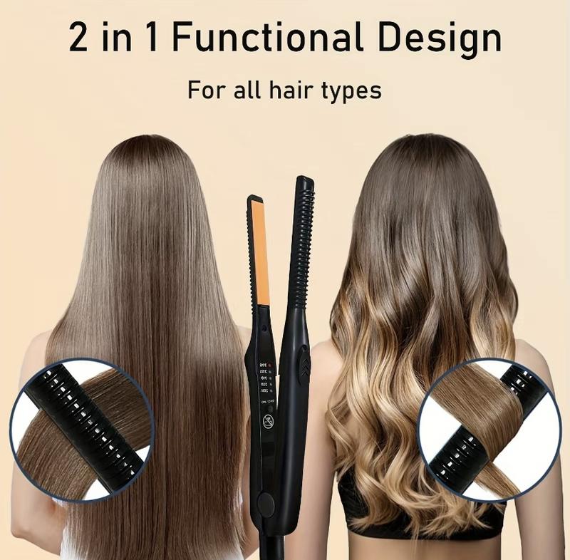【Renhui】Professional Adjustable Hair Straightener, US Plug LCD Display Hair Straightening Flat Iron Hair Styling Tool for Salon & Barber Shop, Winter Gift