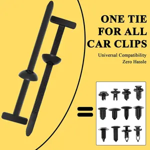 50Pcs Nylon Universal Cable Tie Buckle,New multifunctionalautomotive zipper clips,Heavy Duty Self-Locking Zip Ties with Button,For routine automotive maintenance