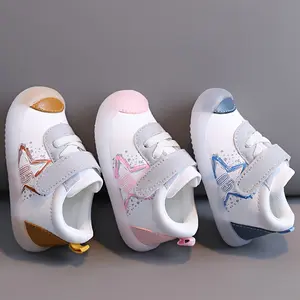 Spring and Autumn Style Children's Walking Shoes Unisex Baby Breathable PU Upper Soft Sole Anti-Slip Anti-Collision Baby Walking Shoes Comfortable Foot Protection
