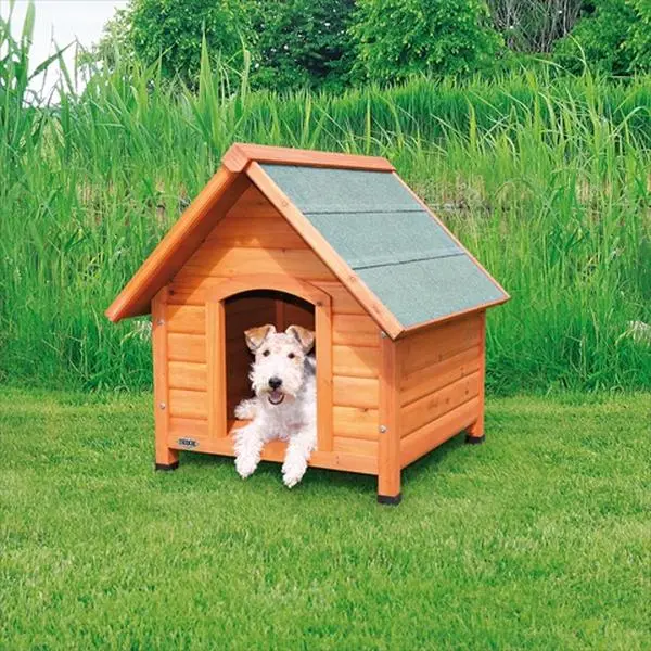 TRIXIE Pet Products 212 MAIN Small Outdoor Solid Pine Wooden Kennel - 39530 Log Cabin Dog House with Removable Floor, Weatherproofing