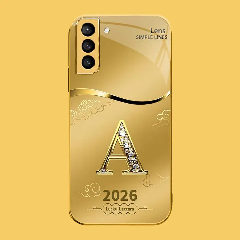 Suitable for [Galaxy S21+ 5g] high-end phone case🤩，choose from 26 letters of the English alphabet, each with an exquisite auspicious cloud pattern to bring you good luck YM99