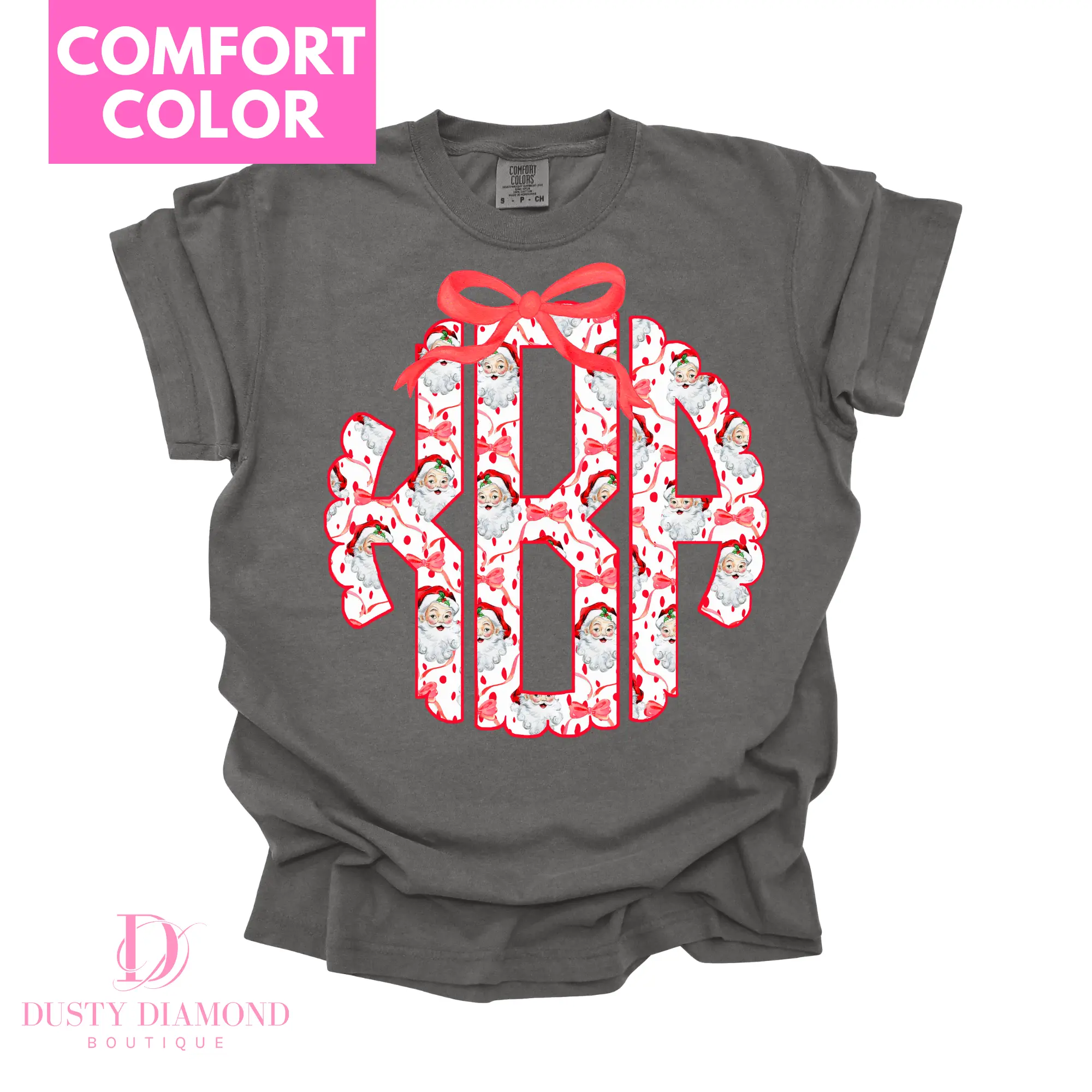 Vintage Santa Monogram Comfort Color T-shirt