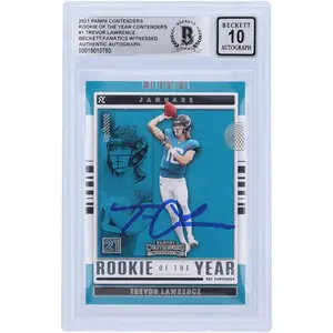 Trevor Lawrence Jacksonville Jaguars Autographed 2021 Panini Contenders Rookie of the Year #ROY-TLR Beckett Fanatics Witnessed Authenticated 10 Rookie Card - Fanatics Authentic Certified